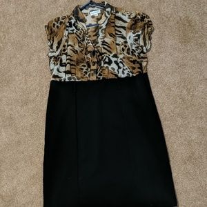 Animal print & black dress